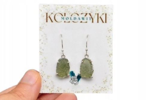 * MOŁDAWIT CZECHY ELEGANCKIE KOLCZYKI NA WYJĄTKOWE OKAZJE SREBRO 925 NR 5 *