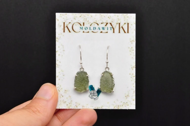 * MOŁDAWIT CZECHY ELEGANCKIE KOLCZYKI NA WYJĄTKOWE OKAZJE SREBRO 925 NR 5 *