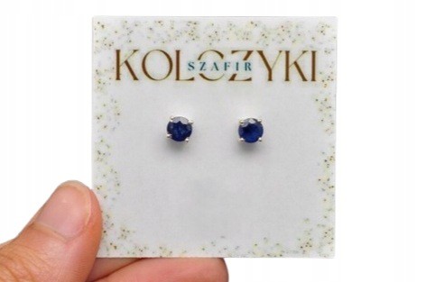 * SZAFIR PRZEPIĘKNE KOLCZYKI SREBRO 925 DELIKATNA BIŻUTERIA NR 1 *