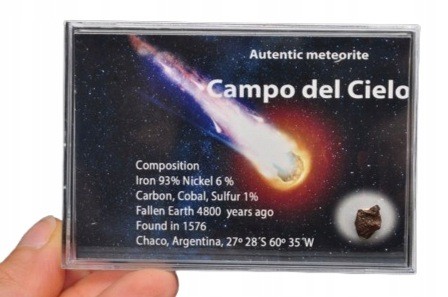 * METEORYT CAMPO DEL CIELO INTERESUJĄCY PRAWDZIWY OKAZ NR 12 *