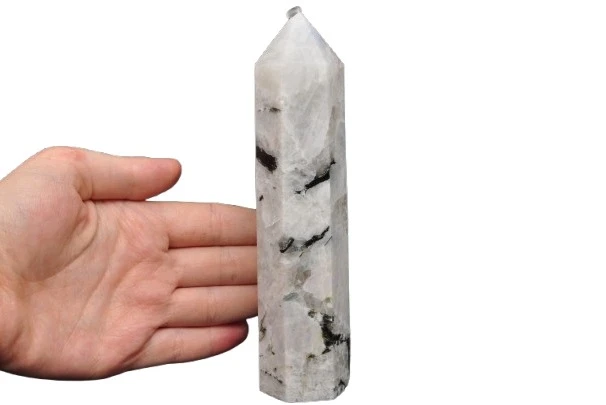 * KAMIEŃ KSIĘŻYCOWY MOONSTONE OBELISK PIĘKNY OKAZ KAMIEŃ NATURALNY NR 1 *