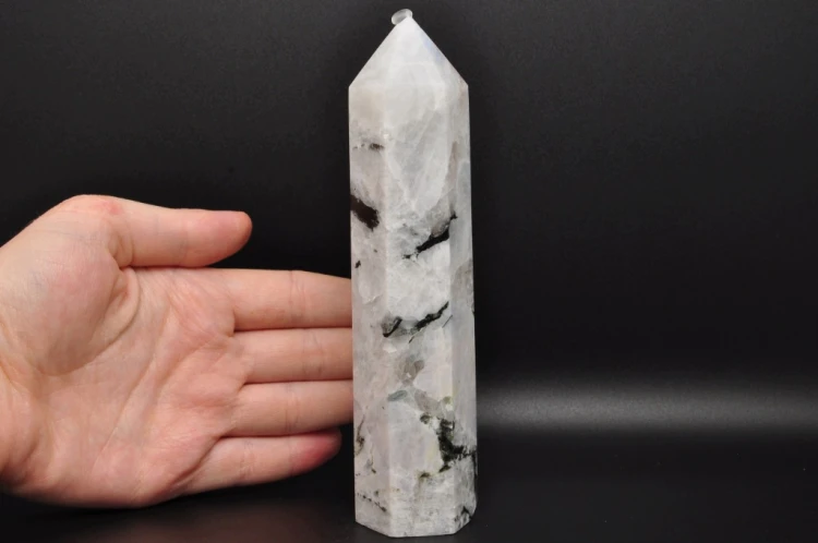 * KAMIEŃ KSIĘŻYCOWY MOONSTONE OBELISK PIĘKNY OKAZ KAMIEŃ NATURALNY NR 1 *