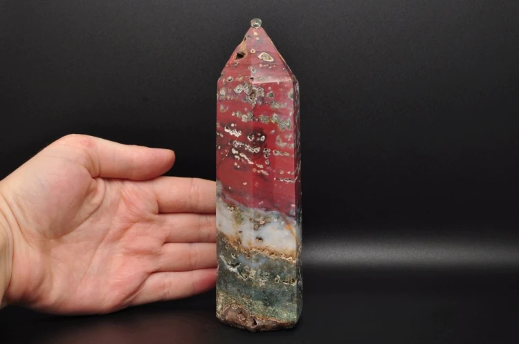 * JASPIS ORBIKULARNY WIEŻA OBELISK RÓŻNOKOLOROWY PIĘKNE BARWY NR 1 *