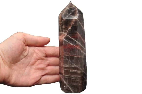 * KAMIEŃ KSIĘŻYCOWY MOONSTONE MADAGASKAR OBELISK WIEŻA PIĘKNY OKAZ NR 1 *