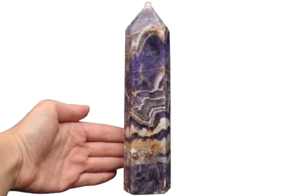 * AMETYST SZEWRON CHEVRON OBELISK WIEŻA PIĘKNY PRZEKRÓJ FIOLETOWY OKAZ 7 *