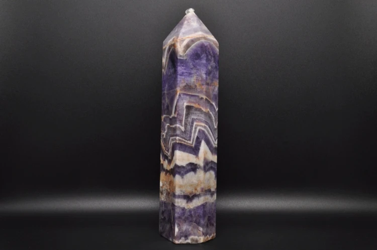 * AMETYST SZEWRON CHEVRON OBELISK WIEŻA PIĘKNY PRZEKRÓJ FIOLETOWY OKAZ 7 *