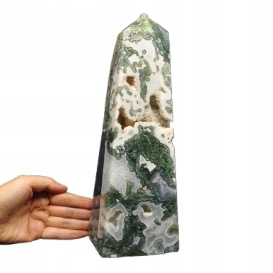 * AGAT MSZYSTY INDIE WYJĄTKOWY DUŻY OBELISK WIEŻA 2 KG ŚLICZNY WZÓR NR 1 *