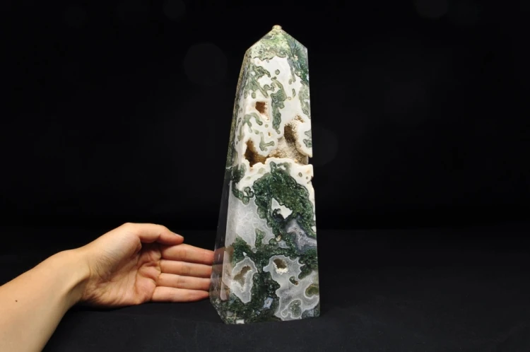 * AGAT MSZYSTY INDIE WYJĄTKOWY DUŻY OBELISK WIEŻA 2 KG ŚLICZNY WZÓR NR 1 *