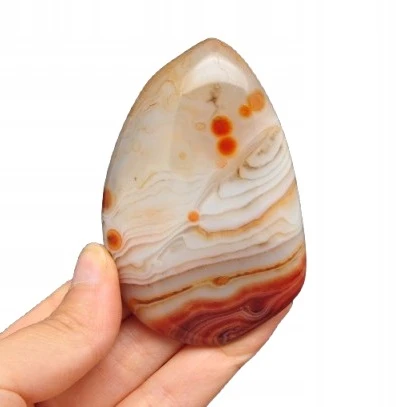 * AGAT SARDONYKS SARDONYX PALM STONE INTERESUJĄCY KAMIEŃ NR GAT05 *