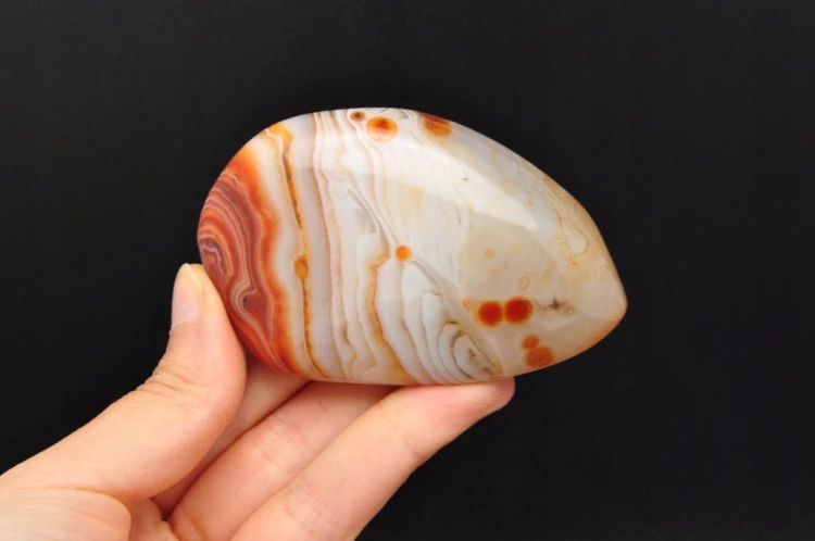 * AGAT SARDONYKS SARDONYX PALM STONE INTERESUJĄCY KAMIEŃ NR GAT05 *