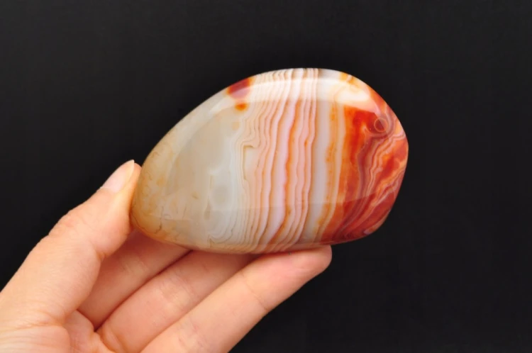 * AGAT SARDONYKS SARDONYX PALM STONE INTERESUJĄCY KAMIEŃ NR GAT05 *