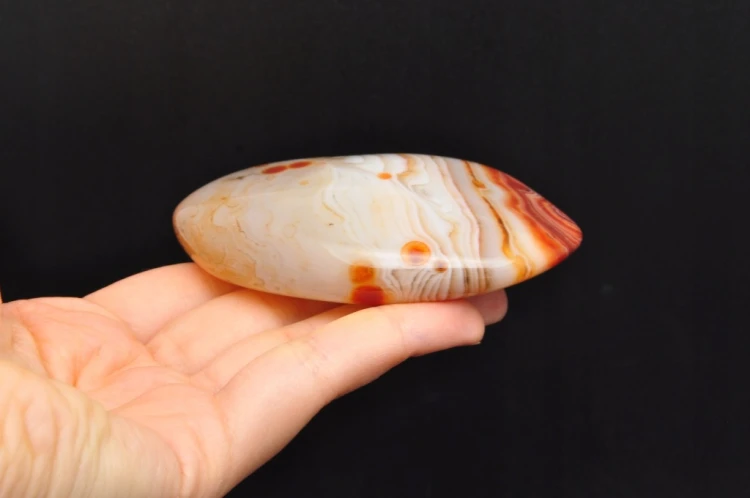 * AGAT SARDONYKS SARDONYX PALM STONE INTERESUJĄCY KAMIEŃ NR GAT05 *