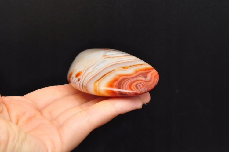 * AGAT SARDONYKS SARDONYX PALM STONE INTERESUJĄCY KAMIEŃ NR GAT05 *