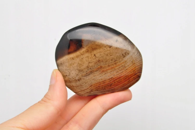 * AGAT SARDONYKS SARDONYX PALM STONE ZACHWYCAJĄCY OKAZ NR GAT10 *
