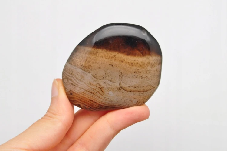 * AGAT SARDONYKS SARDONYX PALM STONE ZACHWYCAJĄCY OKAZ NR GAT10 *