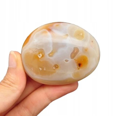 * AGAT SARDONYKS SARDONYX PALM STONE ŚLICZNY JASNY KAMIEŃ NR GAT13 *