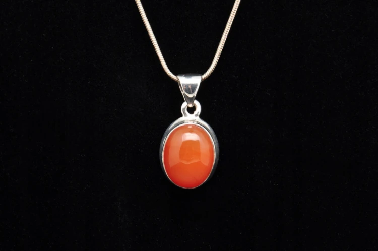 * KARNEOL BRAZYLIA ELEGANCKA BIŻUTERIA NATURALNA ZAWIESZKA SREBRO 925 NR 2
