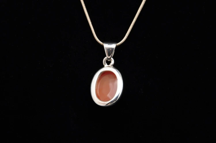 * KARNEOL BRAZYLIA ELEGANCKA BIŻUTERIA NATURALNA ZAWIESZKA SREBRO 925 NR 2