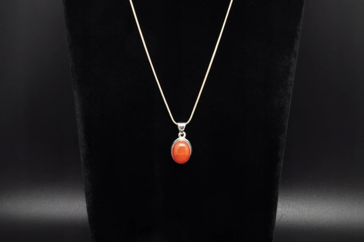 * KARNEOL BRAZYLIA ELEGANCKA BIŻUTERIA NATURALNA ZAWIESZKA SREBRO 925 NR 2