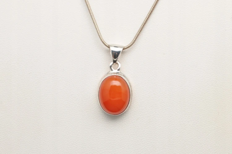 * KARNEOL BRAZYLIA ELEGANCKA BIŻUTERIA NATURALNA ZAWIESZKA SREBRO 925 NR 2