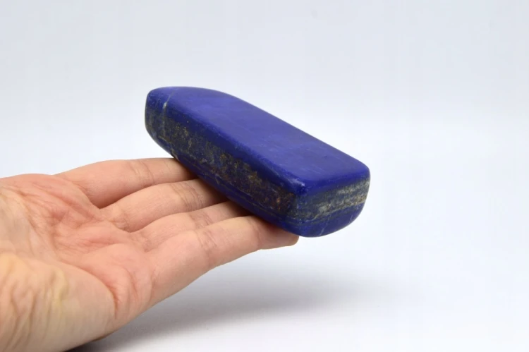 * LAPIS LAZULI AFGANISTAN ŚLICZNY PODŁUŻNY KAMIEŃ DO KOLEKCJI NR 6 *