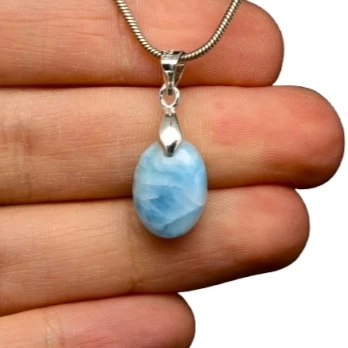 * LARIMAR DOMINIKANA UNIKATOWA MAŁA ZAWIESZKA DELIKATNA BIŻUTERIA NR 7 *