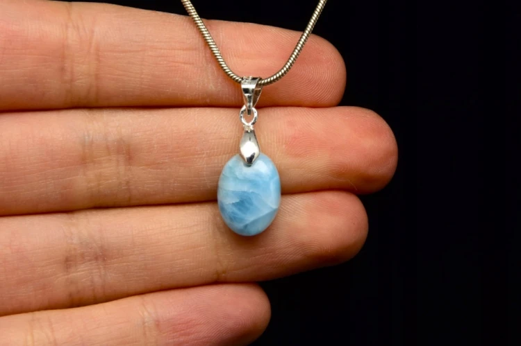 * LARIMAR DOMINIKANA UNIKATOWA MAŁA ZAWIESZKA DELIKATNA BIŻUTERIA NR 7 *