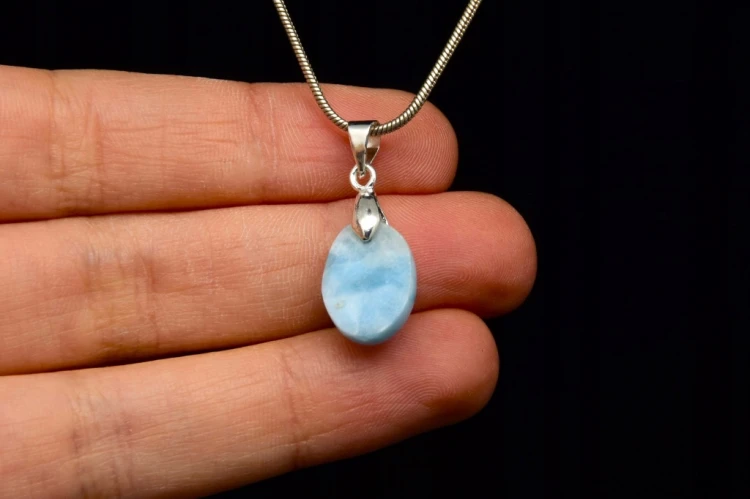 * LARIMAR DOMINIKANA UNIKATOWA MAŁA ZAWIESZKA DELIKATNA BIŻUTERIA NR 7 *