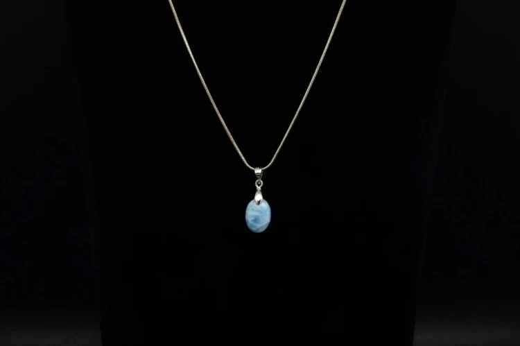 * LARIMAR DOMINIKANA UNIKATOWA MAŁA ZAWIESZKA DELIKATNA BIŻUTERIA NR 7 *