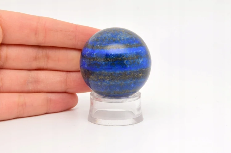 * LAPIS LAZULI AFGANISTAN PIĘKNA MAŁA KULA ZŁOTE DROBINY NR 5 *
