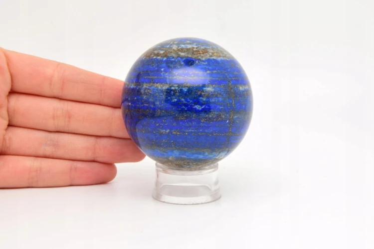 * LAPIS LAZULI AFGANISTAN UROKLIWA SZLIFOWANA KULA ZJAWISKOWY KAMIEŃ NR 3 *