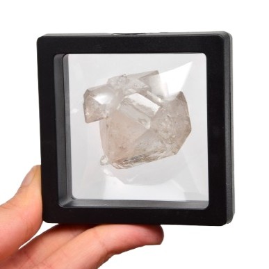 * KWARC W STYLU HERKIMER MAROKO WYJĄTKOWY DUŻY KRYSZTAŁ W RAMCE 3D NR 1 *