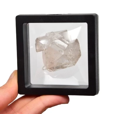 * KWARC W STYLU HERKIMER MAROKO WYJĄTKOWY DUŻY KRYSZTAŁ W RAMCE 3D NR 1 *