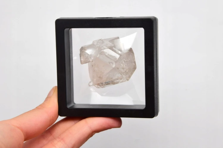 * KWARC W STYLU HERKIMER MAROKO WYJĄTKOWY DUŻY KRYSZTAŁ W RAMCE 3D NR 1 *