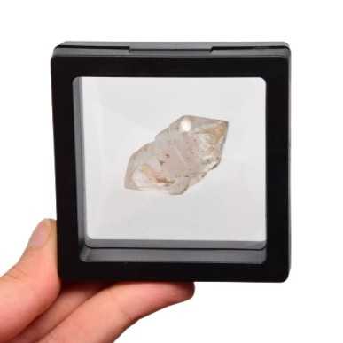 * KWARC W STYLU HERKIMER MAROKO ŚLICZNY DWUSTRONNY KRYSZTAŁ W RAMCE 3D NR 3