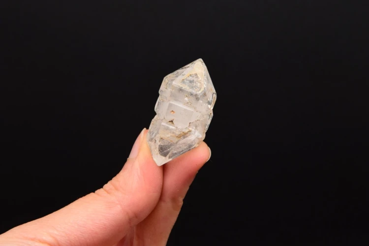 * KWARC W STYLU HERKIMER MAROKO ŚLICZNY DWUSTRONNY KRYSZTAŁ W RAMCE 3D NR 3