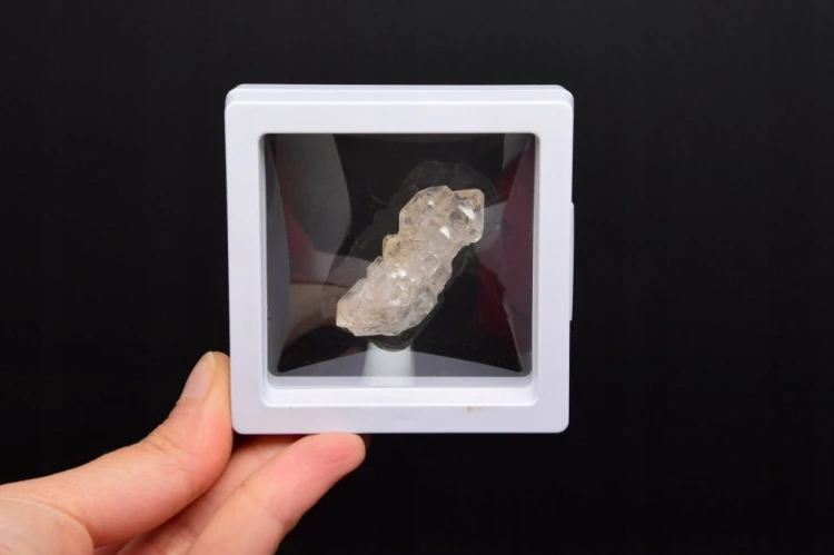 * KWARC W STYLU HERKIMER MAROKO PIĘKNY OKAZ W RAMCE 3D DO KOLEKCJI NR 5 *