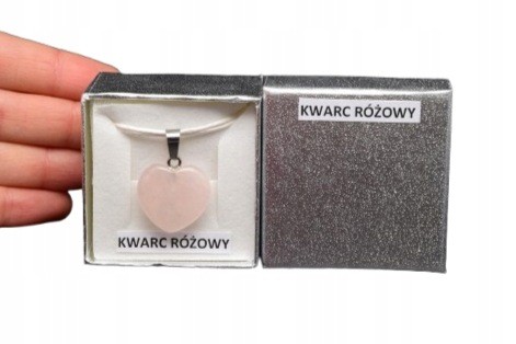 * KWARC RÓŻOWY ZACHWYCAJĄCA ZAWIESZKA SERCE W PUDEŁKU NR 11 *