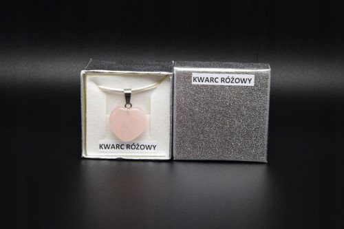 * KWARC RÓŻOWY ZACHWYCAJĄCA ZAWIESZKA SERCE W PUDEŁKU NR 11 *