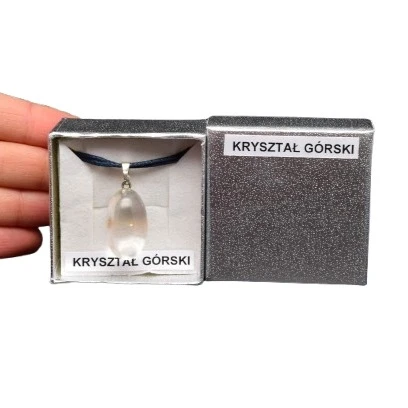 * KRYSZTAŁ GÓRSKI ŚLICZNA OWALNA ZAWIESZKA W PUDEŁKU CZYSTY OKAZ NR 28 *