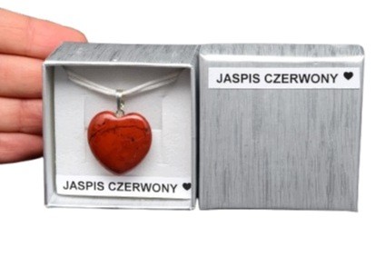* JASPIS CZERWONY RPA ZACHWYCAJĄCA ZAWIESZKA SERCE W PUDEŁKU NR 20 *