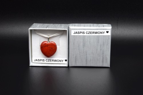 * JASPIS CZERWONY RPA ZACHWYCAJĄCA ZAWIESZKA SERCE W PUDEŁKU NR 20 *