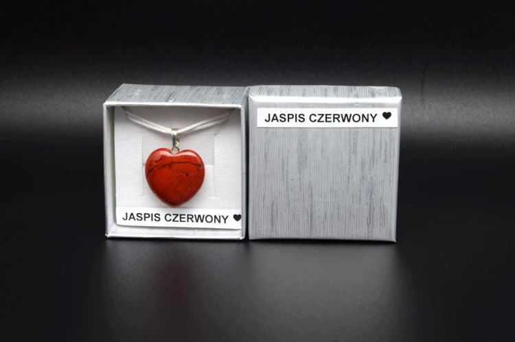 * JASPIS CZERWONY RPA ZACHWYCAJĄCA ZAWIESZKA SERCE W PUDEŁKU NR 20 *