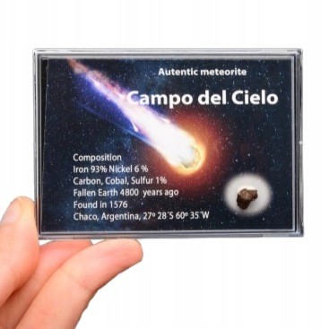 * METEORYT CAMPO DEL CIELO ŚWIETNY OKAZ W PUDEŁKU NA PREZENT NR 14 *