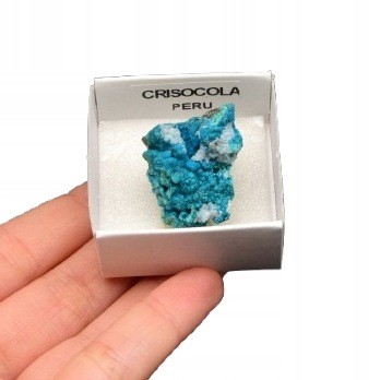 * CHRYZOKOLA PERU PRZEPIĘKNY OKAZ SUROWY MINERAŁ W PUDEŁKU NR 3 *