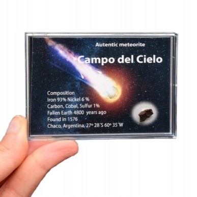 * METEORYT CAMPO DEL CIELO W ZAMYKANYM PUDEŁKU AUTENTYCZNY OKAZ NR 10 *