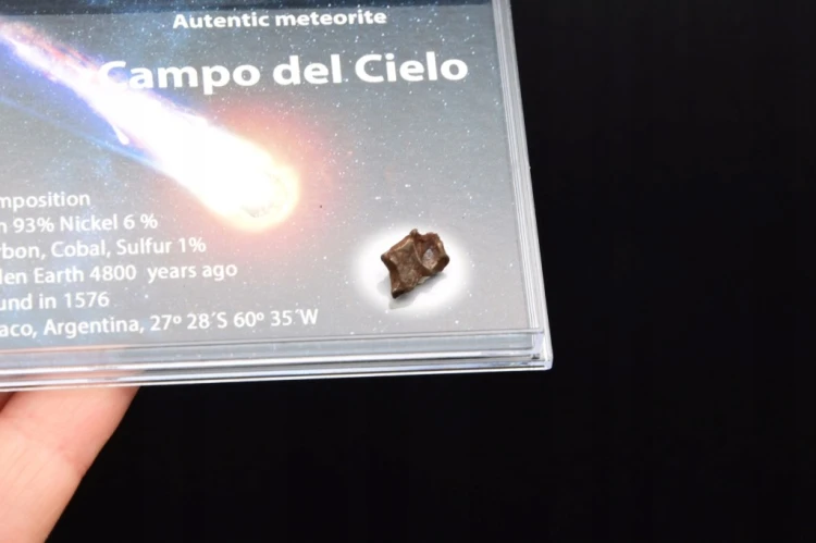 * METEORYT CAMPO DEL CIELO W ZAMYKANYM PUDEŁKU AUTENTYCZNY OKAZ NR 10 *