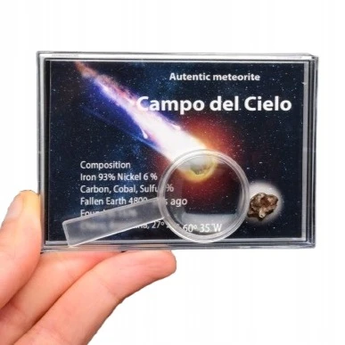 * METEORYT CAMPO DEL CIELO W PUDEŁKU Z LUPĄ ORYGINALNY OKAZ NR 3 *