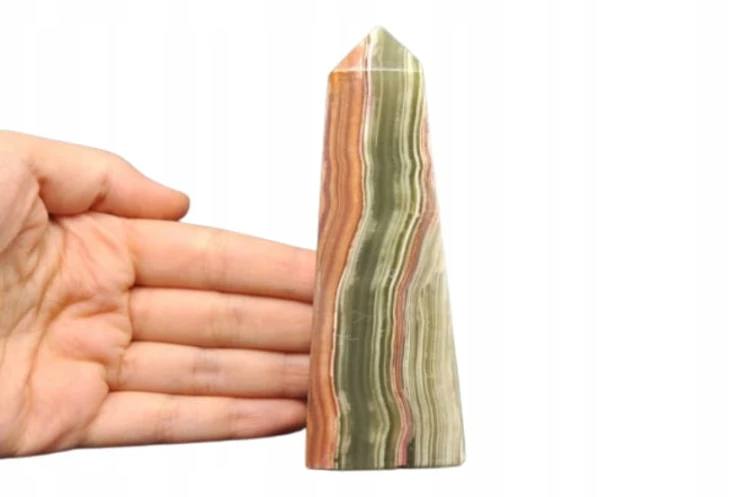 * ONYKS PAKISTAŃSKI ŚLICZNY OBELISK WIEŻA CIEKAWY WZÓR NR 1 *